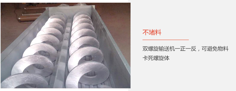 旋向相反，不堵料